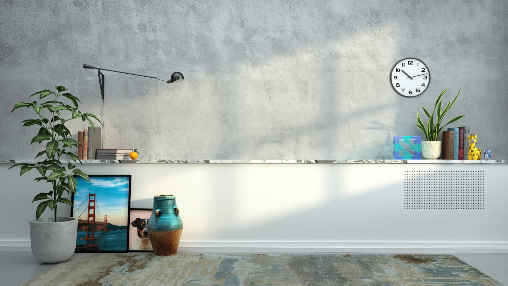 CNCF Zoom background showing an elegant office space and some Phippy characters