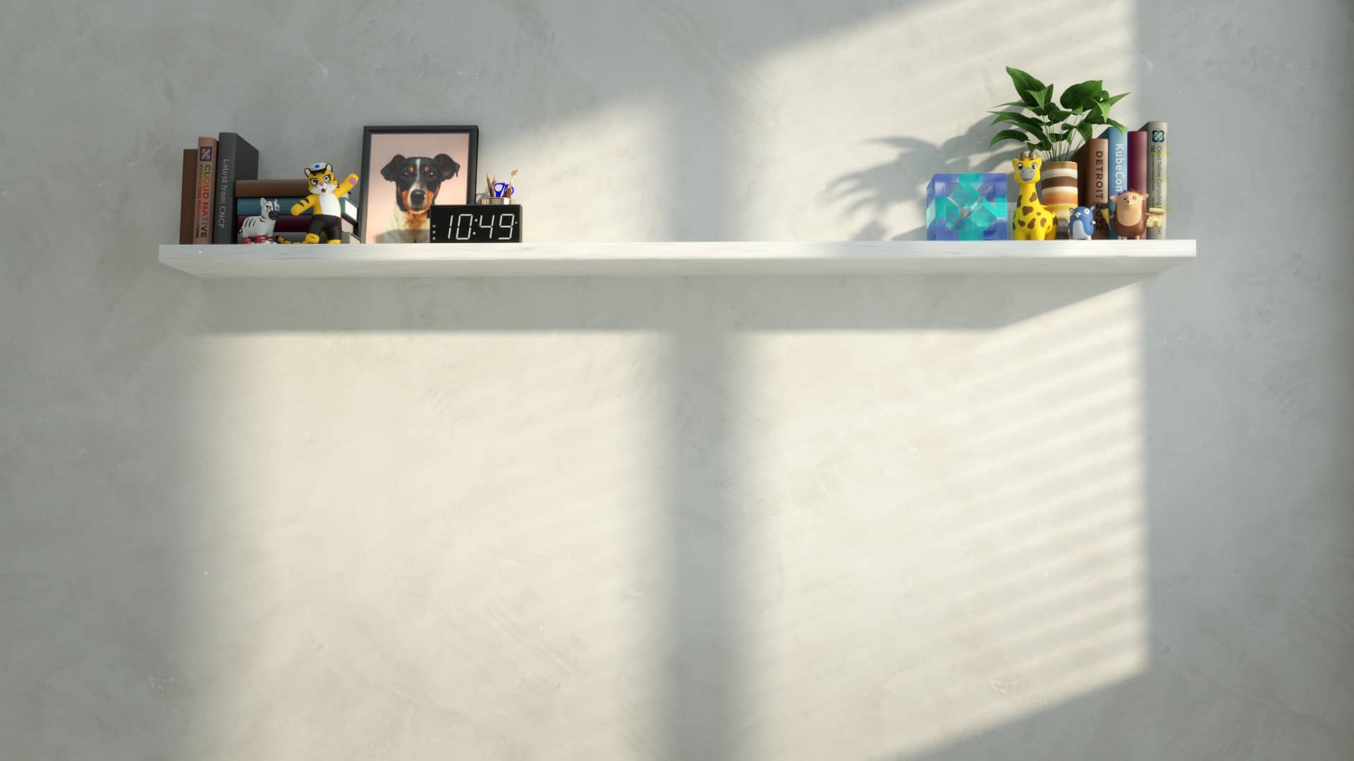 CNCF Zoom background showing an elegant office space and some Phippy characters